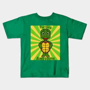 AWESOME  Funny Turtle Kids T-Shirt